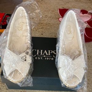 New Chaps white espadrilles